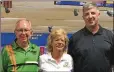  ?? CONTRIBUTE­D ?? Tournament hosts Dennis and Beverly Lane pose with champion Bill Peters (right) at the PBA60 Kingsport Super Senior South Open.