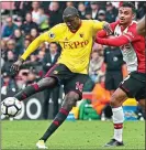  ??  ?? PERFECT TIMING: Abdoulaye Doucoure fires in Watford’s opener