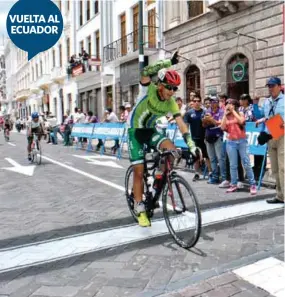  ??  ?? SPRINT. El colombiano Felipe Calvo fue el más rápido en las calles céntricas de Ibarra.