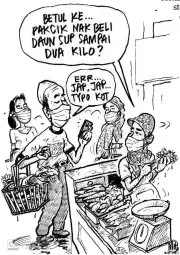  ?? — MIE ?? a Covid-19 cartoon from Mie, who is the recipient of this year’s anugerah Tokoh Kartunis.