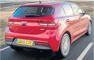  ??  ?? SMART KIA: The new-look Rio boasts a sleek roofline and clean lines at the rear