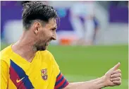  ?? Picture: MATEO VILLALBA/ GETTY IMAGES ?? TOP OF HIS GAME: Lionel Messi of FC Barcelona reacts during the Liga match against Real Valladolid CF at the Jose Zorrilla staduim in Spain on Saturday in Valladolid, Spain