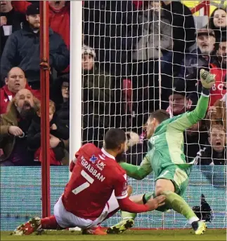  ?? ?? Lewis Grabban grabs the winner to stun Arsenal