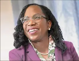  ?? Kent Nishimura / Los Angeles Times via Getty Images ?? Judge Ketanji Brown Jackson joins the U.S. Supreme Court making history as the first Black woman while leaving the ideologica­l balance on the nation's highest court unchanged.