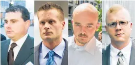  ??  ?? Blackwater guards Dustin Heard (left), Evan Liberty, Nicholas Slatten and Paul Slough have all been pardoned.