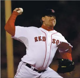  ?? THE ASSOCIATED PRESS — 2007 ?? Pitcher Curt Schilling, seen here with the Boston Red Sox. was snubbed by the Hall of Fame again, falling 16 votes shy of being inducted. He won 216 games in a 20-year career.