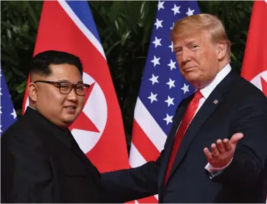  ?? SAUL LOEB AFP VIA GETTY IMAGES FILE PHOTO ?? Ultimately, U.S. President Donald Trump’s quixotic peace talks with North Korea's leader Kim Jong Un went nowhere. But at least, it can be argued, the U.S. president tried, Thomas Walkom writes.