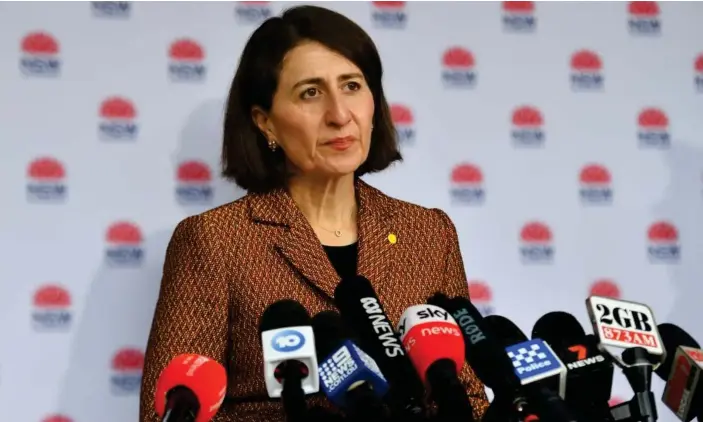  ?? Photograph: Mick Tsikas/AAP ?? NSW premier Gladys Berejiklia­n announced 24 new Covid cases on Thursday.