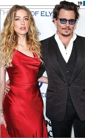 ??  ?? COURT BATTLE: Amber Heard and Johnny Depp at a Los Angeles gala in 2016