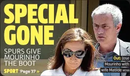  ?? WENN ?? Out: Jose Mourinho with wife Matilde