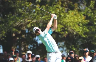  ??  ?? JUSTIN ROSE of England hits off the fourth tee in third round play during the 2017 Masters golf tournament at Augusta National Golf Club in Augusta, Georgia, US, April 8.