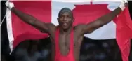  ?? TORONTO STAR FILE PHOTO ?? Daniel Igali’s celebratio­n after wrapping up wrestling gold in Sydney was a Canadian classic.