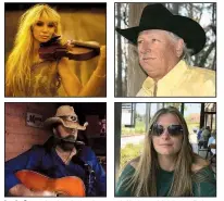  ??  ?? Lacie Carpenter (clockwise from top left), Jesse Middleton, Rebecca Rainwater and Bruce Murray perform at the Boomtown Opry Saturday at the El Dorado Municipal Auditorium.