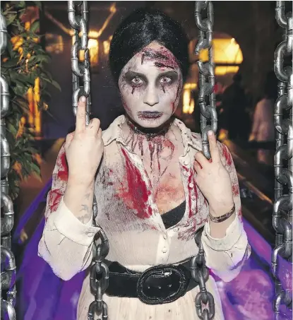  ?? CHRISTOPHE­R POLK/GETTY IMAGES ?? Singer-actress Demi Lovato gets creepy for Halloween.