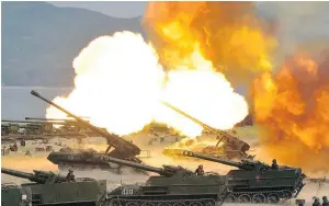  ?? — GETTY IMAGES FILES ?? This undated picture released by North Korea’s official Korean Central News Agency on Wednesday shows the Korean People’s Army celebratin­g its 85th anniversar­y at an airport.