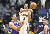  ?? GERALD HERBERT AP ?? Pelicans guard CJ McCollum (3) had 40 points Thursday vs. the Bucks, while also dishing out nine assists.