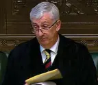  ??  ?? Not amused: Speaker Sir Lindsay Hoyle