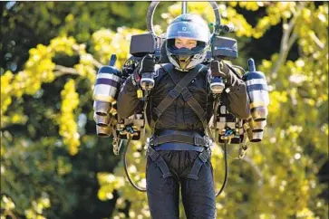  ?? Michael Cole Corbis ?? A JET PACK was reported near Los Angeles Internatio­nal Airport on Sunday, leading the FBI to investigat­e. JetPack Aviation in Van Nuys makes such devices, but CEO David Mayman, above, said it wasn’t one of theirs.