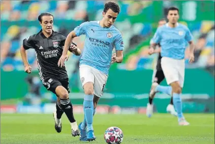  ?? FOTO: EFE ?? Eric Garcia fue titular en el eje de la defensa del Manchester City en el partido del sábado ante el Olympique de Lyon