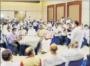  ??  ?? Congress leader Rahul Gandhi speaks during a breakfast meeting of Opposition leaders at the Constituti­on Club in New Delhi on Tuesday.