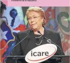  ??  ?? “Tenemos que entender que este siglo debe ser el tiempo de la cooperació­n y la confianza (...) Que es una ideología superada pensar que el Estado, el Mercado o las personas por sí solas serán las bases del desarrollo” MICHELLE BACHELET Presidenta de la...