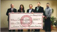  ?? SUBMITTED ?? From left are Ozarka College Provost Keith McClanahan; state Rep. Michelle Gray, R-Melbourne; Ozarka President Richard Dawe; Ozarka Aviation Director Nick Lenczycki; and Ozarka Associate Vice President for Academics Chris Lorch.