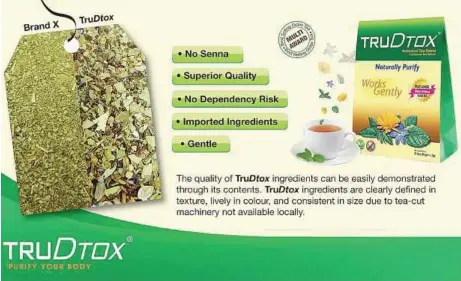  ??  ?? Trudtox is gentle enough for regular long-term use and effective in flushing out toxins from the body.