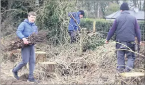  ??  ?? Sean O’Donnell gives a helping hand with the planting at Knockrour.