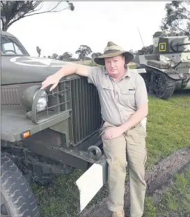  ?? Picture: PAUL CARRACHER ?? PASSION: Horsham’s Rick Smith has an interest in restoring military vehicles, including this 1944 Studebaker US6 truck and 1942 M3A1 Stuart tank.