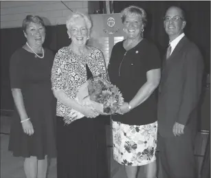  ?? Submitted photo ?? From left, Dr. Gretchen Hawley, Principal; Sr. Martha Mulligan, former Principal and Hall of Fame Inductee; Liane Jalette, Assistant Principal; and Peter Costa, Chair, Board of Trustees.
