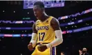  ?? Photograph: Gary A Vasquez/USA Today Sports ?? The Lakers’ Dennis Schröder scored 21 points and iced the win with two late free throws against the Timberwolv­es on Tuesday night.