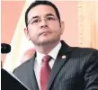  ??  ?? REACCIÓN. Jimmy Morales, presidente de Guatemala