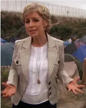  ??  ?? In Calais camp: Presenter Sally Magnusson