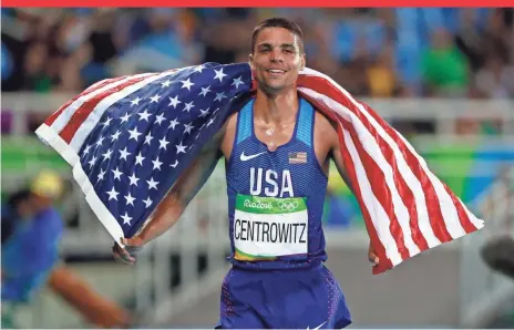  ?? ANDREW P. SCOTT, USA TODAY SPORTS ?? Matthew Centrowitz was the first American man since 1908 to capture Olympic gold in the 1,500 when he won in Rio de Janeiro.