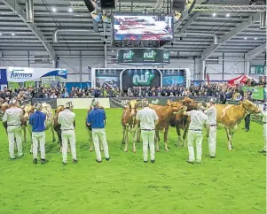  ??  ?? Scottish agricultur­al output on show at the AgriScot show at Ingliston, Edinburgh