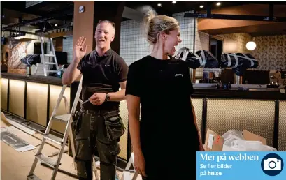  ?? Bild: Dick Gillberg ?? Se fler bilder på
Krister Johansson och Veronica Kling har tagit över Harrys i Varberg. ”Det blir ett ljusare Harrys med fler lampor, luftigt och ljust”, berättar paret som planerar att öppna första helgen i juni.