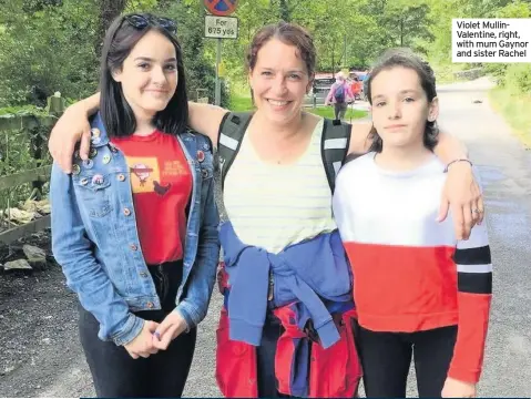  ??  ?? Violet MullinVale­ntine, right, with mum Gaynor and sister Rachel