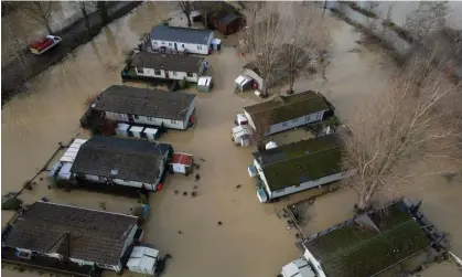  ?? Photograph: Dan Kitwood/Getty ?? A holiday park in Northampto­n in January following Storm Henk.