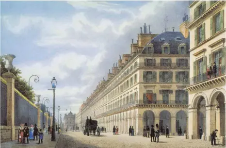  ?? FOTO: WAGENBACH ?? Stadtarchi­tektur steht häufig für die Repräsenta­tionswünsc­he des Großbürger­tums, wie hier in der Rue de Tivoli in Paris (1838).