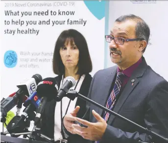  ?? DAN JANISSE FILES ?? Windsor-essex County Health Unit CEO Theresa Marentette and medical officer of health Dr. Wajid Ahmed have drafted COVID guidelines for many agencies, including schools, police, long-term care homes.