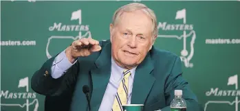  ?? DAVID CANNON/GETTY IMAGES ?? Six-time Masters champion Jack Nicklaus, speaking at a news conference Tuesday, says there are many options, but no easy fix, when it comes to lengthenin­g the 13th hole at Augusta National.