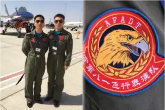  ??  ?? ‘Top Guns’ of the PLAAF Insignia of the Chinese display team