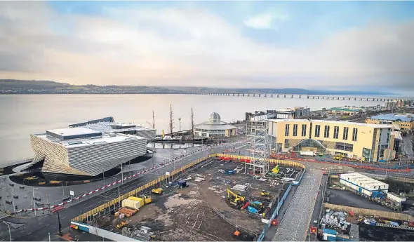  ??  ?? The billion-pound Waterfront developmen­t is taking shape and should bring a jobs boost to Dundee.