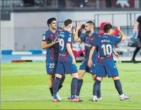  ?? FOTO: EFE ?? Los jugadores del Levante
Celebran el gol del empate ante el Sevilla