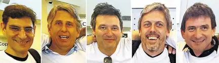  ?? CECILIA PIEDRABUEN­A/AFP ?? As vítimas. Os cinco amigos argentinos que morreram no ataque: Ferruchi, Pagnucco, Erlij, Mendoza e Angelini