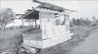  ??  ?? The unfinished shack where Desmond James was captured