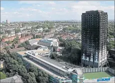  ??  ?? Devastated Grenfell Tower, where 72 people lost their lives in a fire spread by dangerous cladding