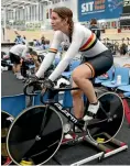  ?? FAIRFAX NZ ?? Sarah Walker rode in the track nationals in Invercargi­ll earlier this year.