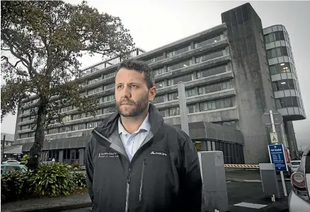  ?? KEVIN STENT/STUFF ?? Lower Hutt mayor Campbell Barry outside Hutt Hospital, where the main building has been deemed earthquake prone, and plans were under way to move patients out over time.