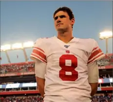  ?? Mike Ehrmann/Getty Images ?? BRIGHT FUTURE Rookie quarterbac­k Daniel Jones led the New York Giants to a 32-31 comeback win against Tampa Bay in his first start after replacing Eli Manning.